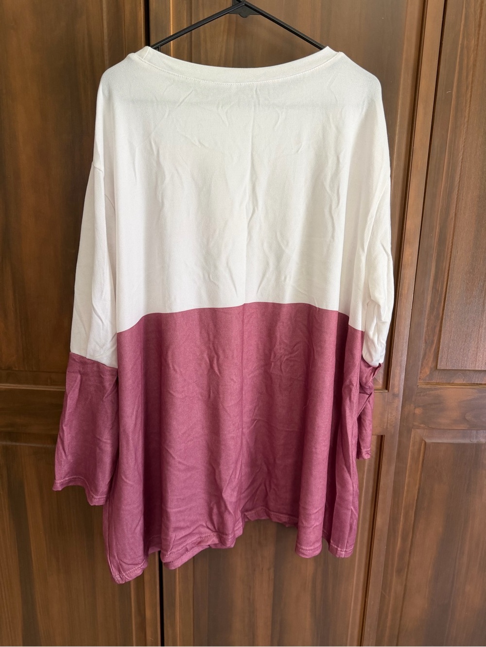 Women's Long-Sleeve Two-Tone Snowman Graphic Dress - White & Maroon - Picture 4 of 6